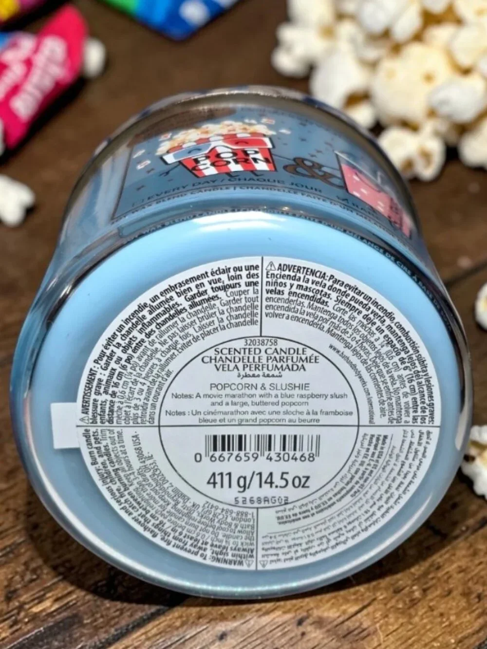 NEW*Bath & Body Works Popcorn & Slushie 3 Wick Candle Lot - Picture 3 of 3